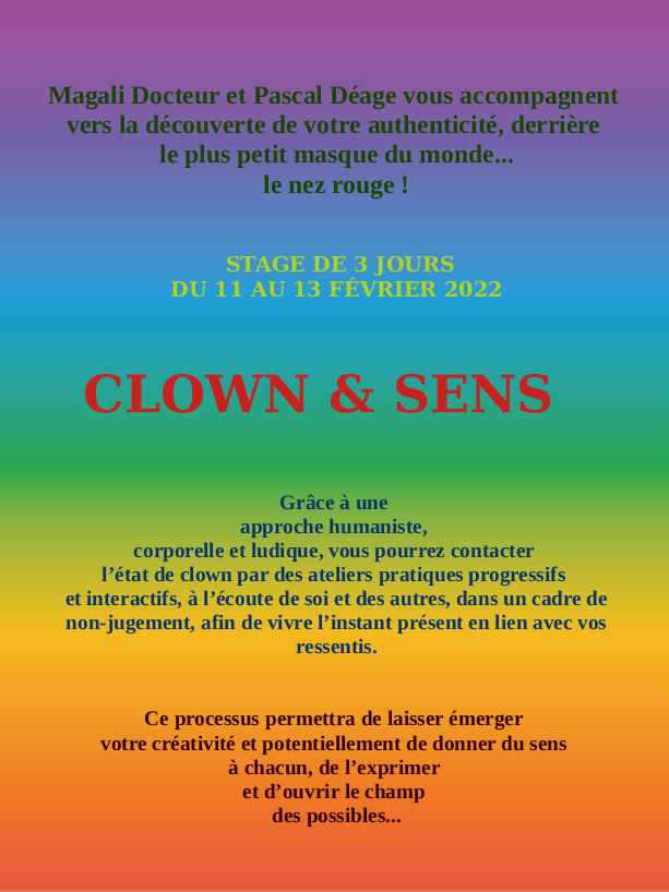 Affiche 1 stage clown fev 22